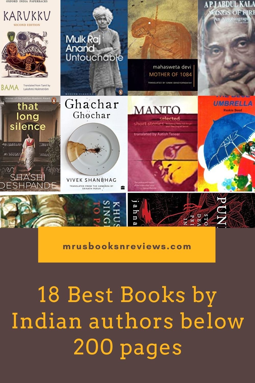 18 Best Books by Indian authors below 200 pages Mru's Books