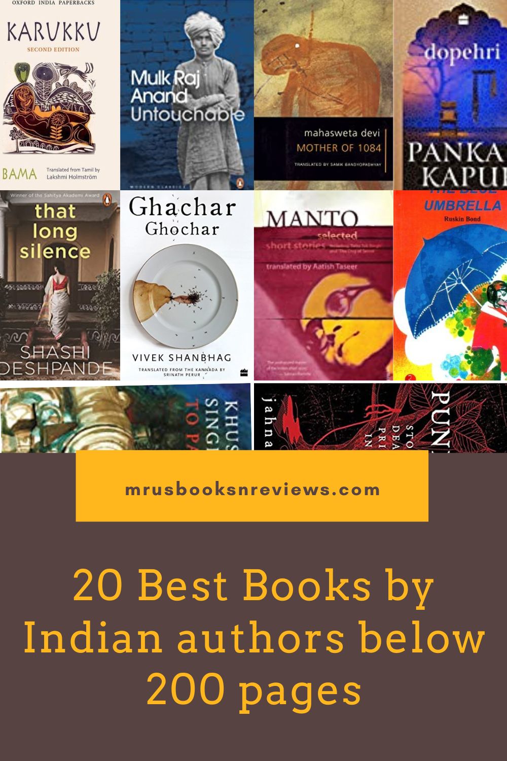 20 Powerful Short Books by Indian authors (below 200 pages) Mru's Books